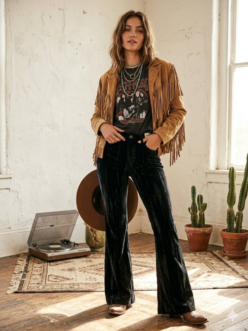 Wrangler Retro High Rise Trumpet Flare Pants Black Crushed Velvet NWT 27x32